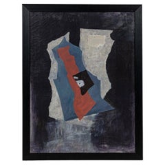 20th Century American Abstract Expressionism Collage Painting