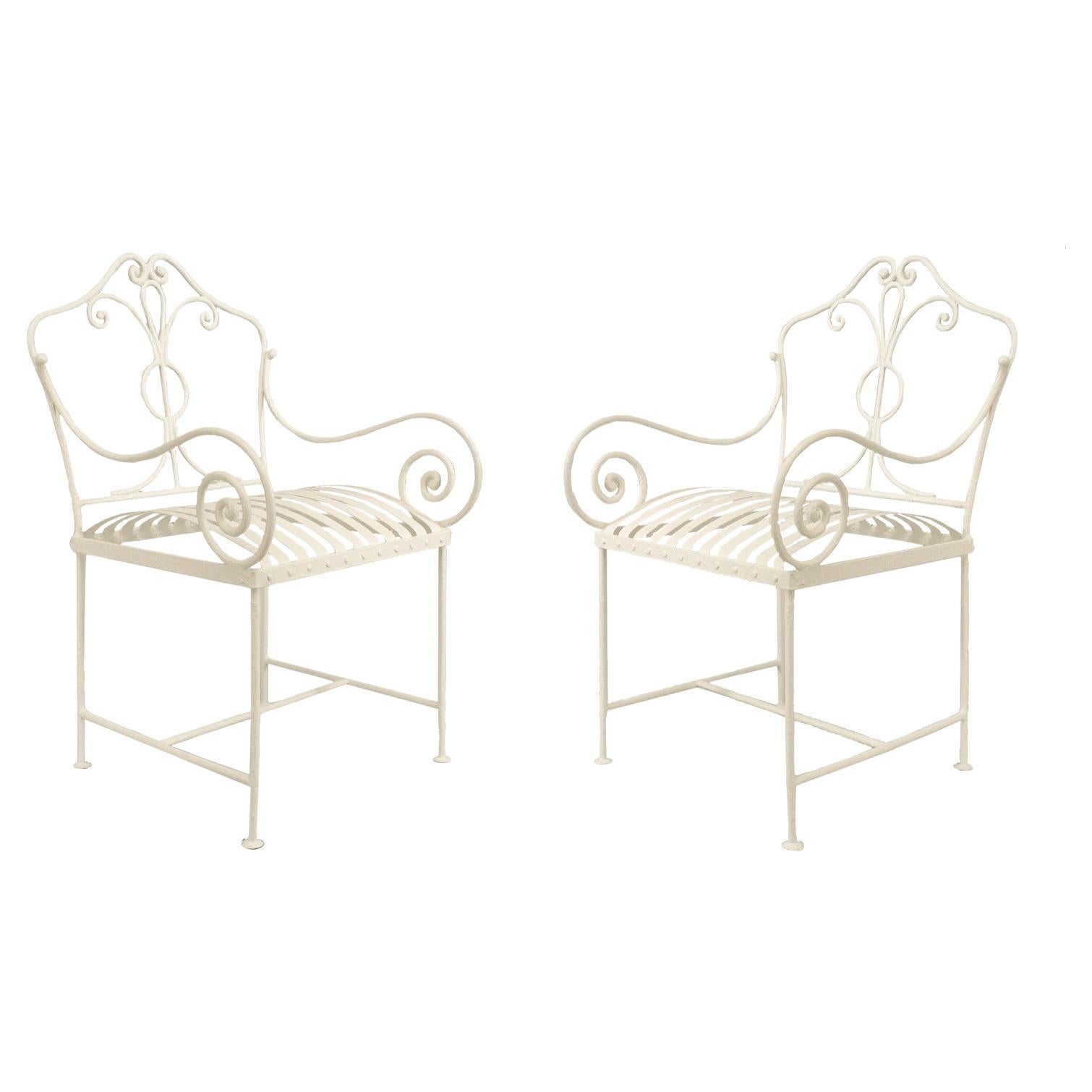 Viktorianische Sessel aus Eisen, lackiert, Scroll Design, 19. Jahrhundert im Angebot