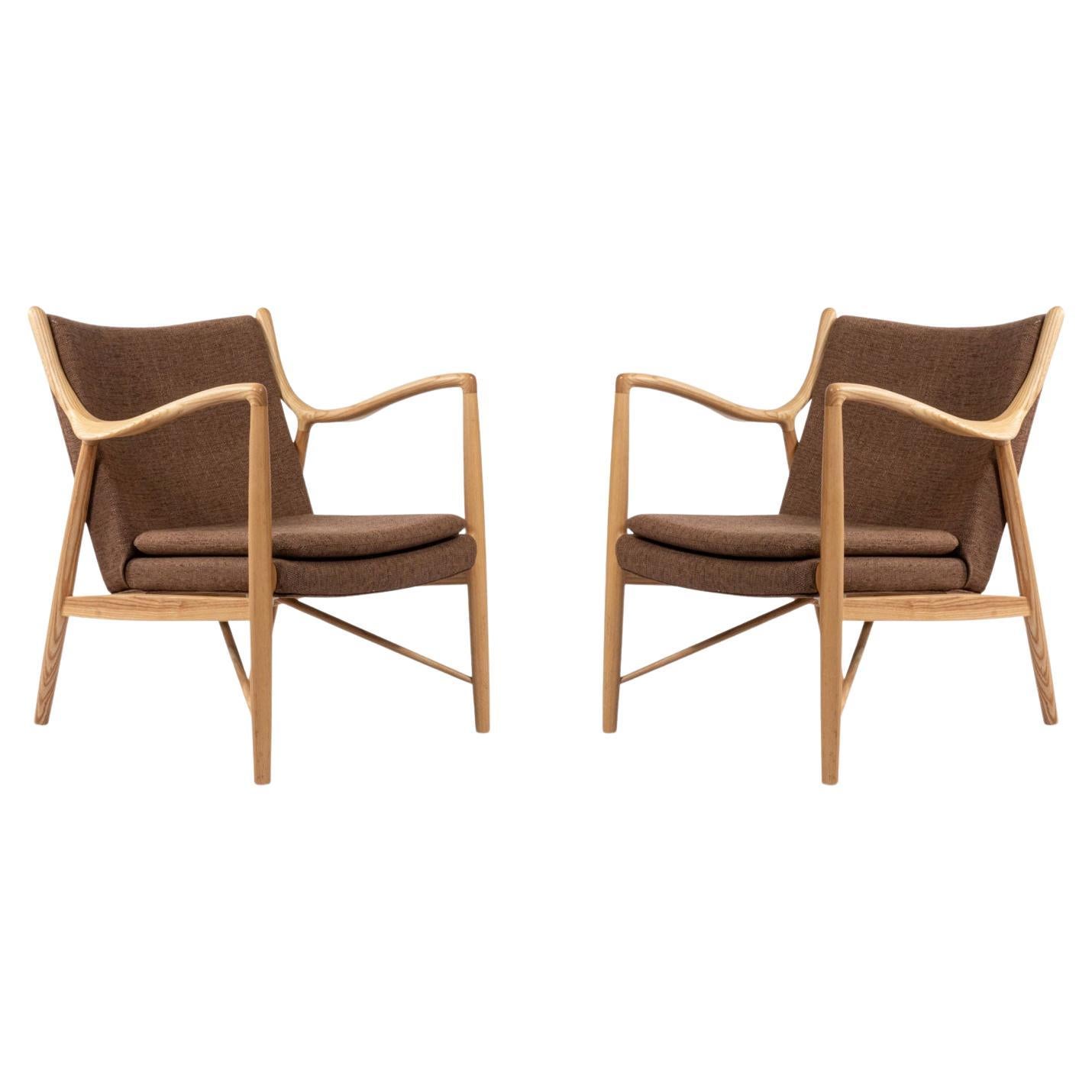 Finn Juhl Modell 45 Sessel, amerikanisches Eschenholz, modernes Design, USA