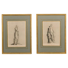 Framed 19th Century French Victorian Engraving Prints in Giltwood