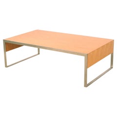 Contemporary Maple Coffee Table with Steel Frame, Modern Design, USA