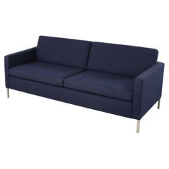 Modern Navy Blue Sofa with Metal Legs - Upholstered Design, USA