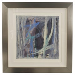 American Post-War Abstract Oil Painting on Paper, Modern, 20th Century