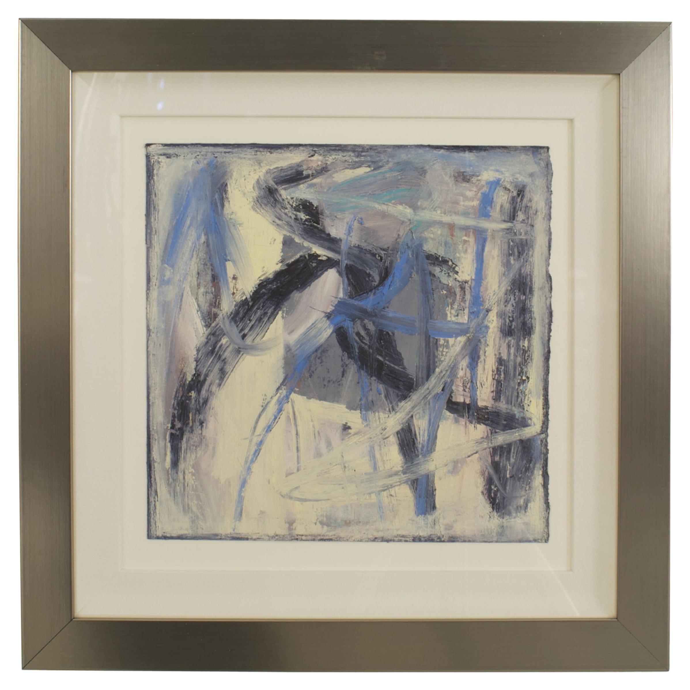 American Post-War Abstract Oil Painting on Paper, Modern, 20th Century