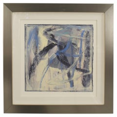 American Post-War Abstract Oil Painting on Paper, Modern, 20th Century