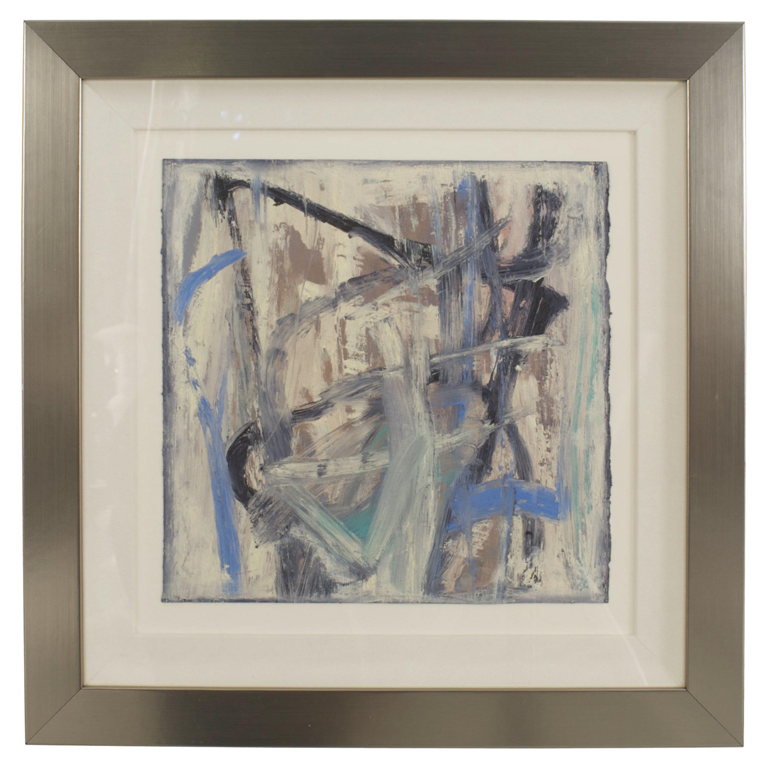 American Post-War Abstract Oil Painting on Paper, Modern, 20th Century