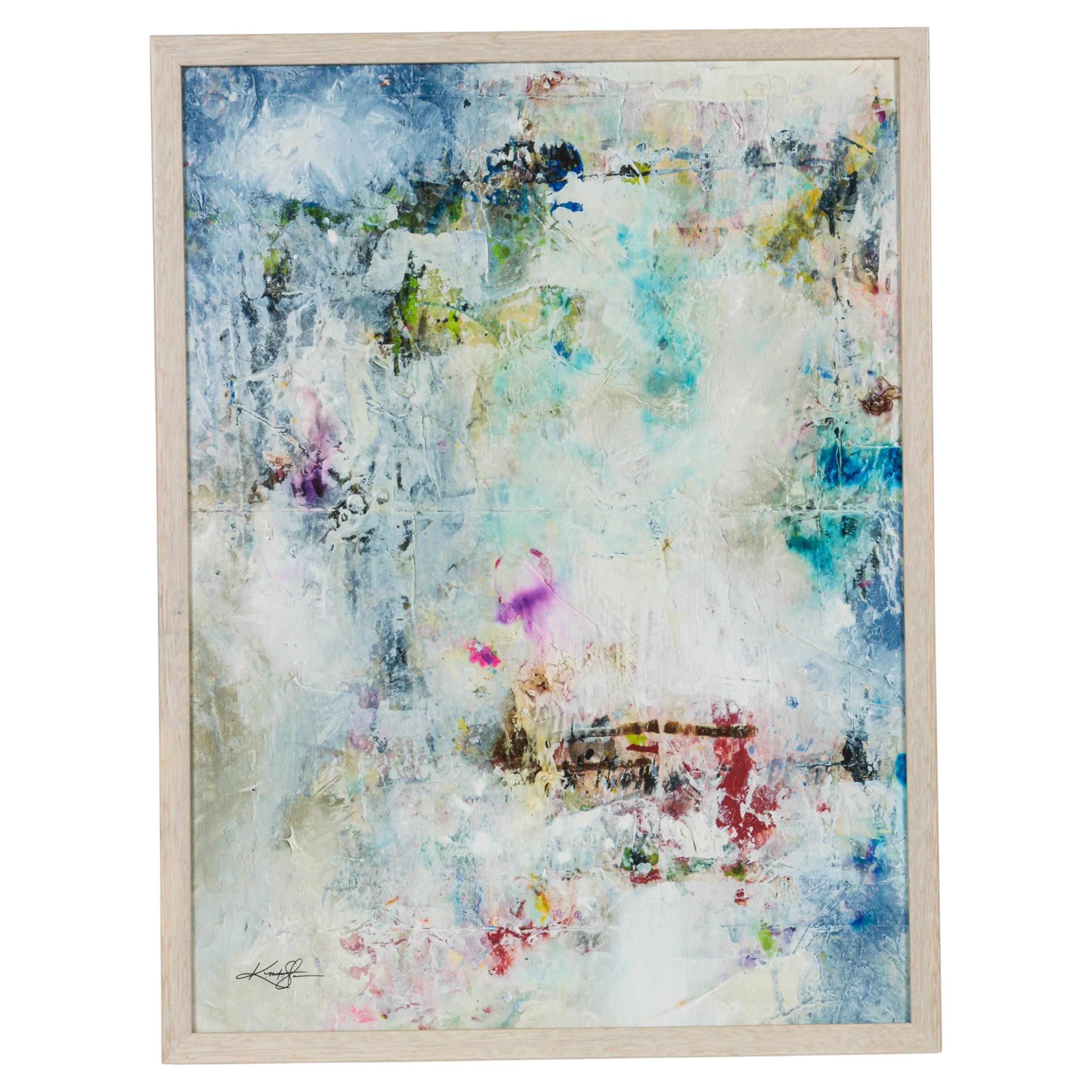 Lámina enmarcada en acrílico y técnica mixta, arte abstracto moderno, siglo XX, EE. UU. en venta