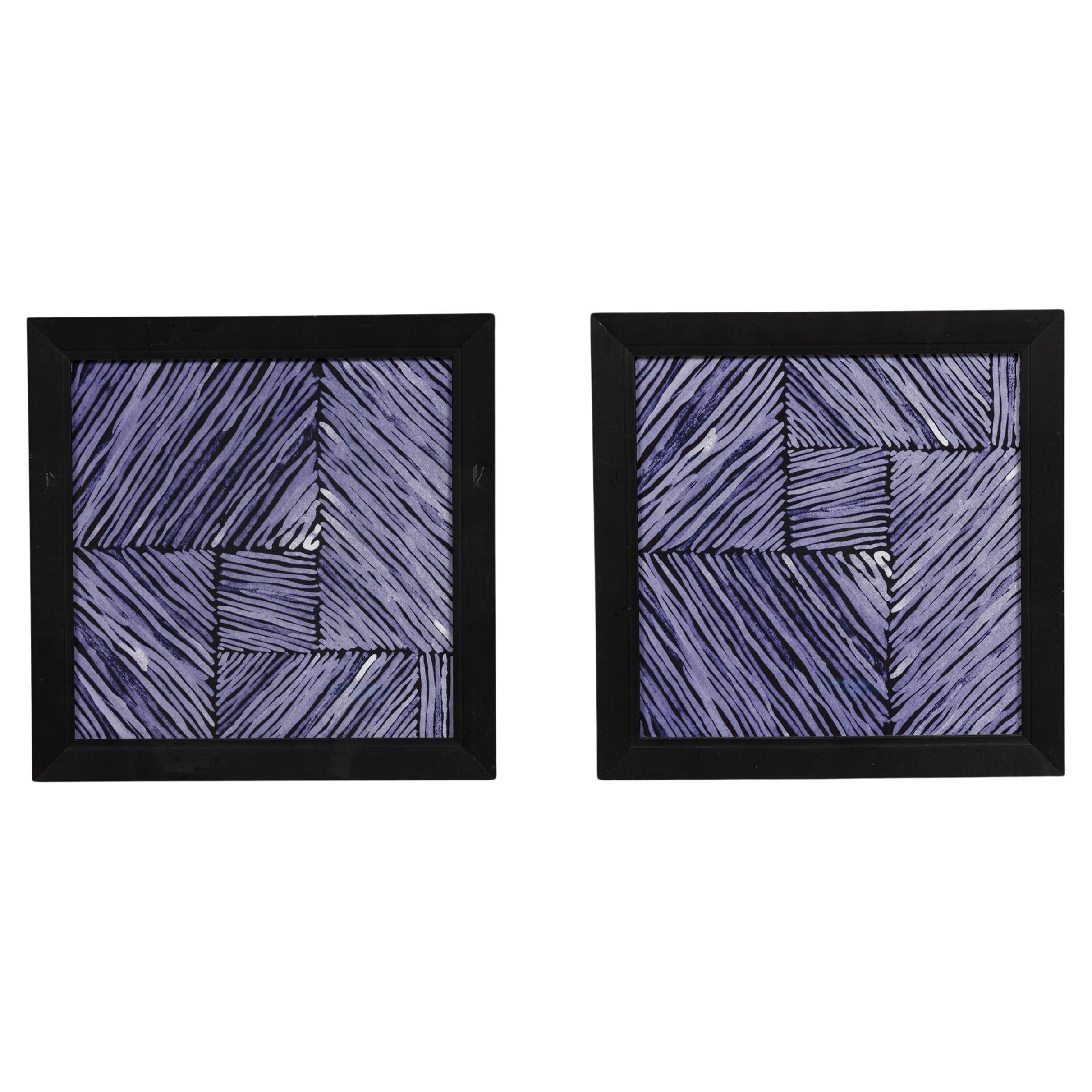 Gerahmte geometrische Farbblock-Drucke im Mid-Century-Modern-Stil, USA