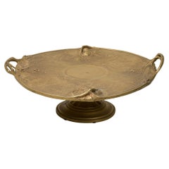 French Art Nouveau Bronze Dore Compote by Albert Cheurel Silos, 14.5