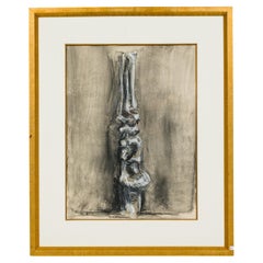 Contemporary American Charcoal Figure Painting, Signed, 20th Century