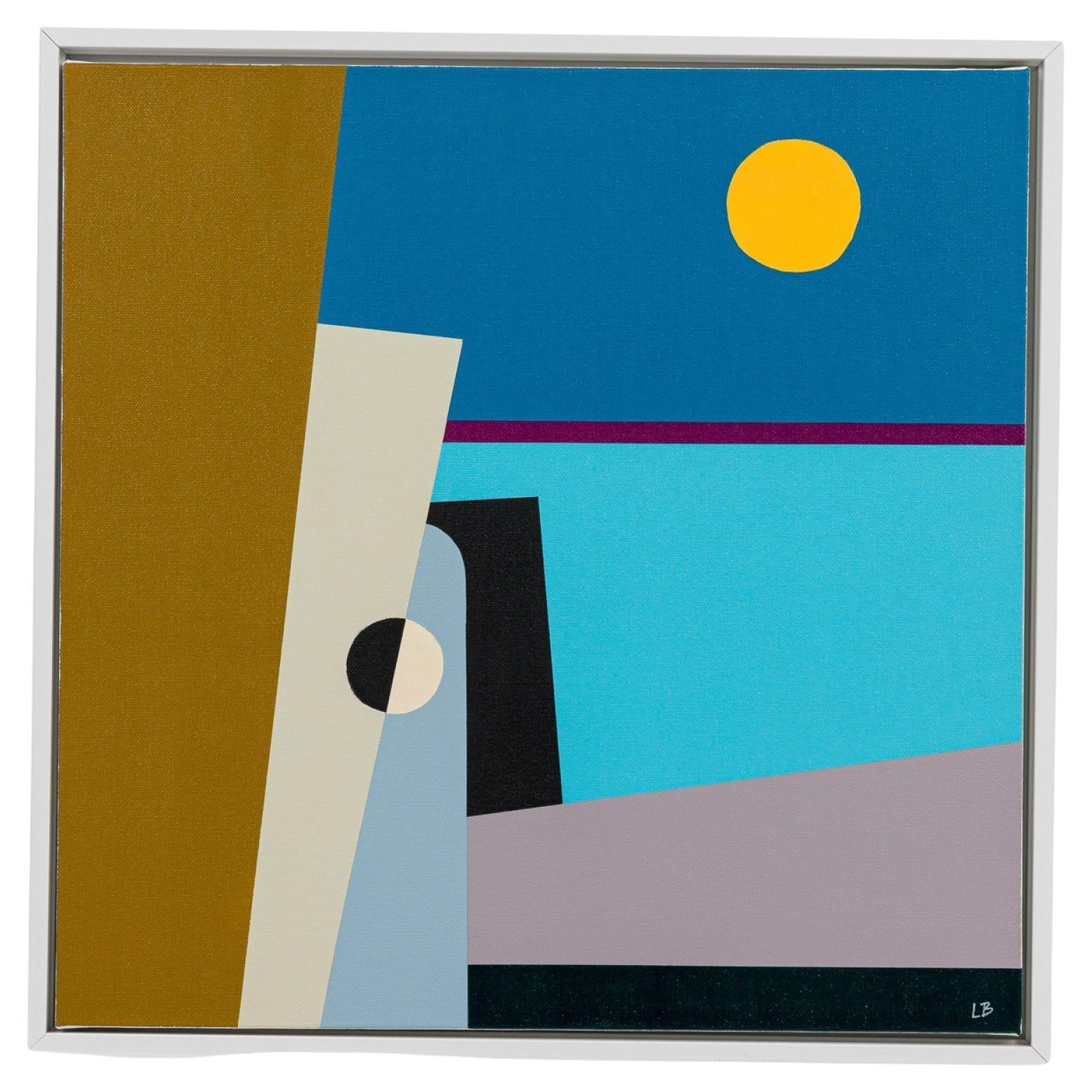 Peinture moderne représentant un paysage de plage en acrylique II, style du XXe siècle en vente