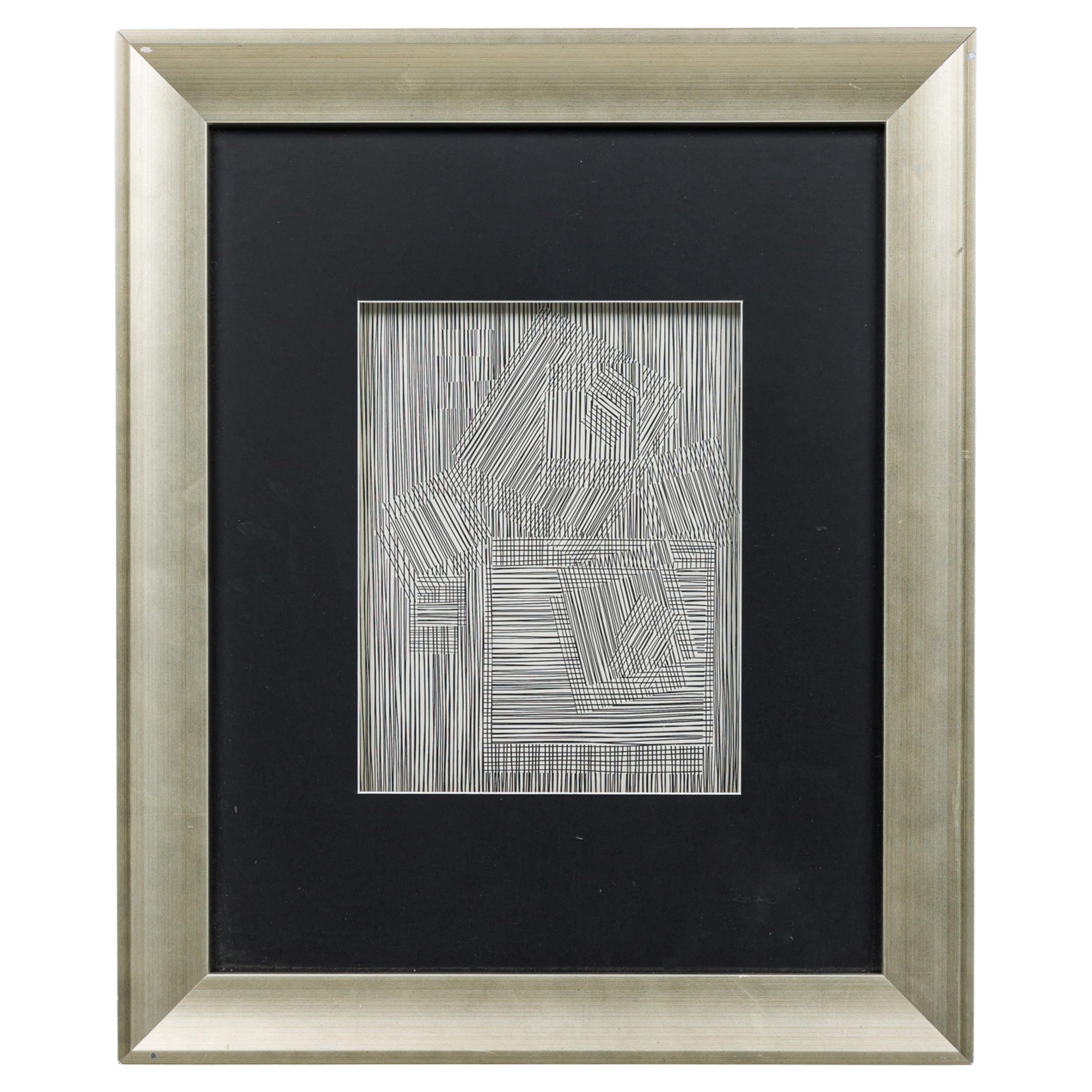 Lenticular Serigraph OP Art, Mid-Century Modern, Framed 20th Century For Sale