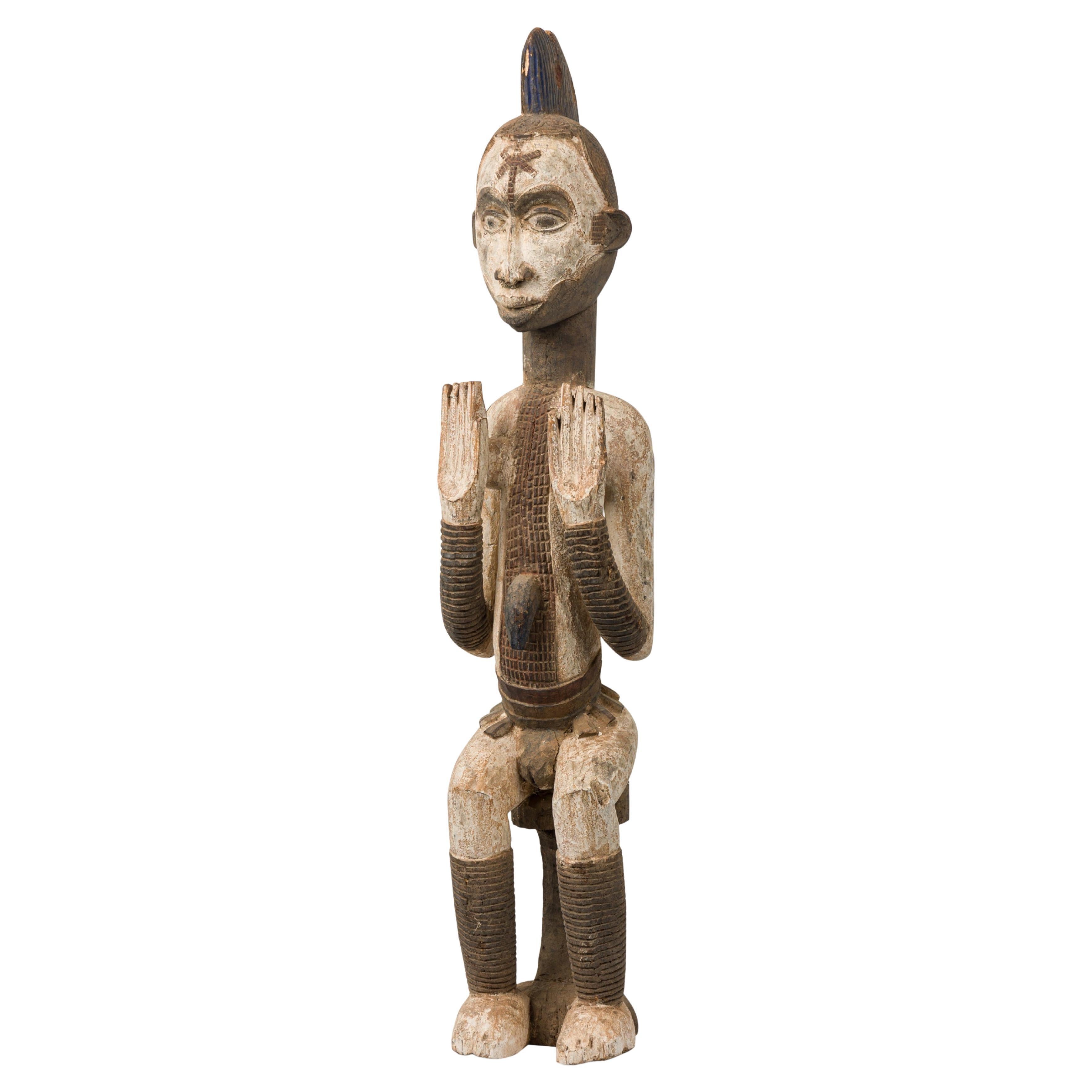 Figura femminile protettrice igbo, legno intagliato, Nigeria, XX secolo