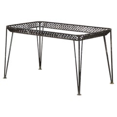 Mesa de comedor «Ribbon» de John Salterini, estructura de hierro, estilo moderno de mediados de siglo