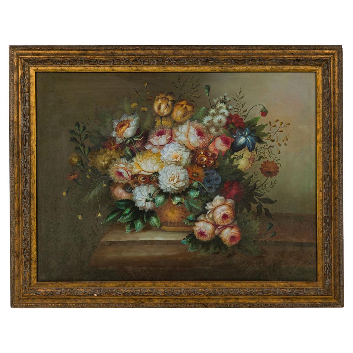 19th Century French Victorian Still Life Painting in Gilt Frame