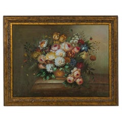 19th Century French Victorian Still Life Painting in Gilt Frame