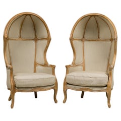 Pair of French Louis XV Style Armchairs by Safavieh Couture, Light Oak