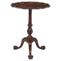 19th Century English George II Style Mahogany Pie Crust Side Table