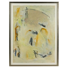 "American Post-War Abstract Oil Painting, Yellow Color Field, Modern"