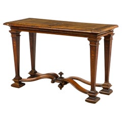 17th Century English Renaissance Console Table with Inlaid Legs