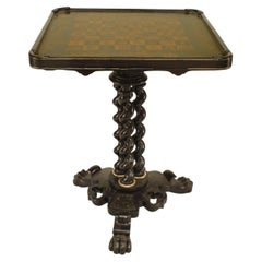 Italian Renaissance Revival Game Table, Ebony, 19th Century