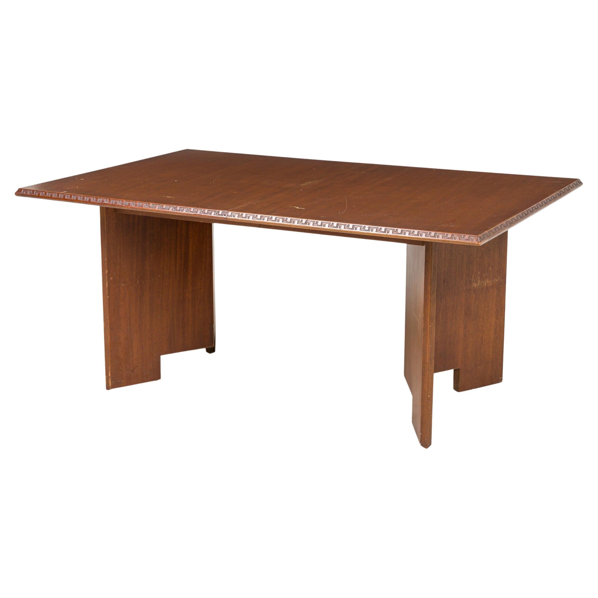 Frank Lloyd Wright Mahogany Dining Table, Mid-Century Modern, USA