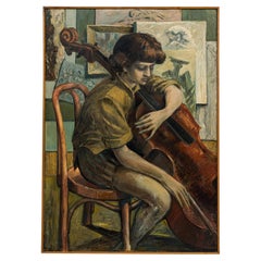 "Contemporary Oil on Board Painting, Composition #35, 20th Century"
