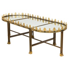French Surtout De Plateau Three Piece Mirror and Bronze Coffee Table