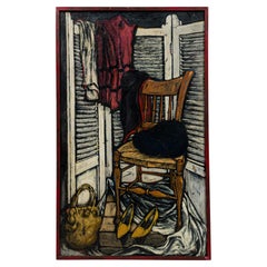 "Mid-Century Modern Oil on Canvas Still Life, Composition #35, USA"