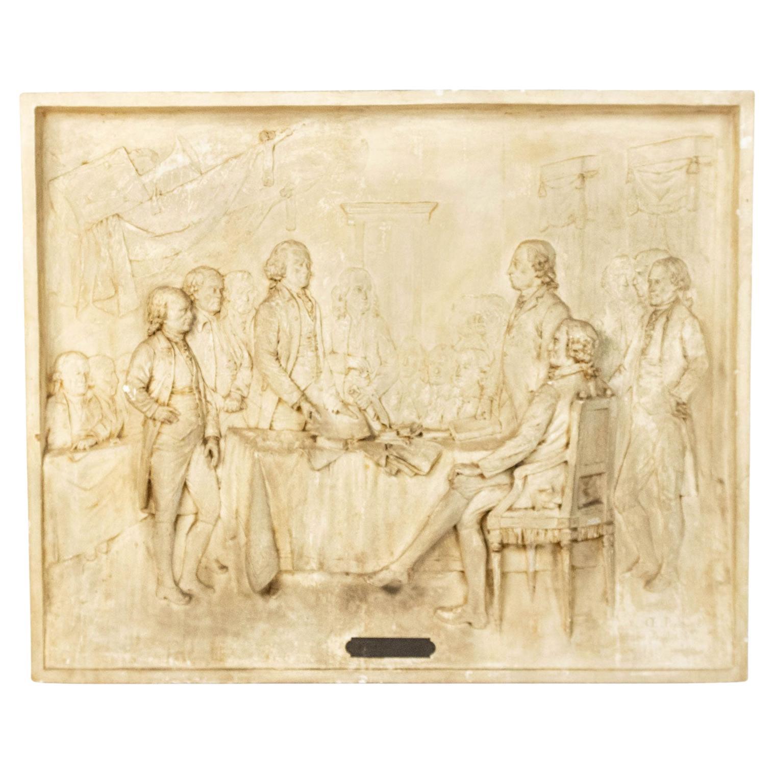 Early 20th Century American Country Plaster Cast Relief, Rustic Style For Sale