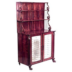 19th Century English Regency Rosewood Chiffonier with Bronze Mounts