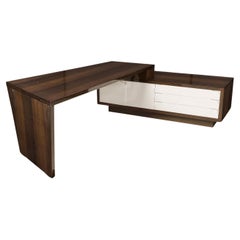 Guialmi 'Origami' Executive Desk: Modern Lacquered Wood Design