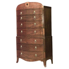 English Regency Mahogany Chest with Inlaid Pediment Top