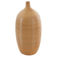 Vaso in ceramica color oro spazzolato, design cilindrico moderno, XX secolo