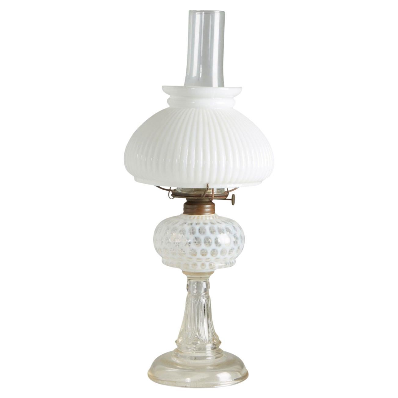 19th Century American Victorian Table Lamp with Brass Hardware