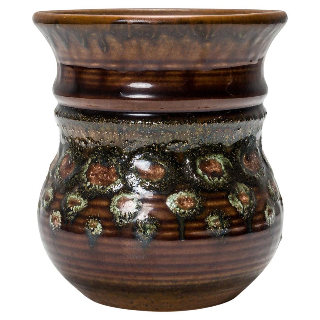 Mid-Century Modern Ceramic Vase by A. Pittalis, Spotted Glaze, Germany