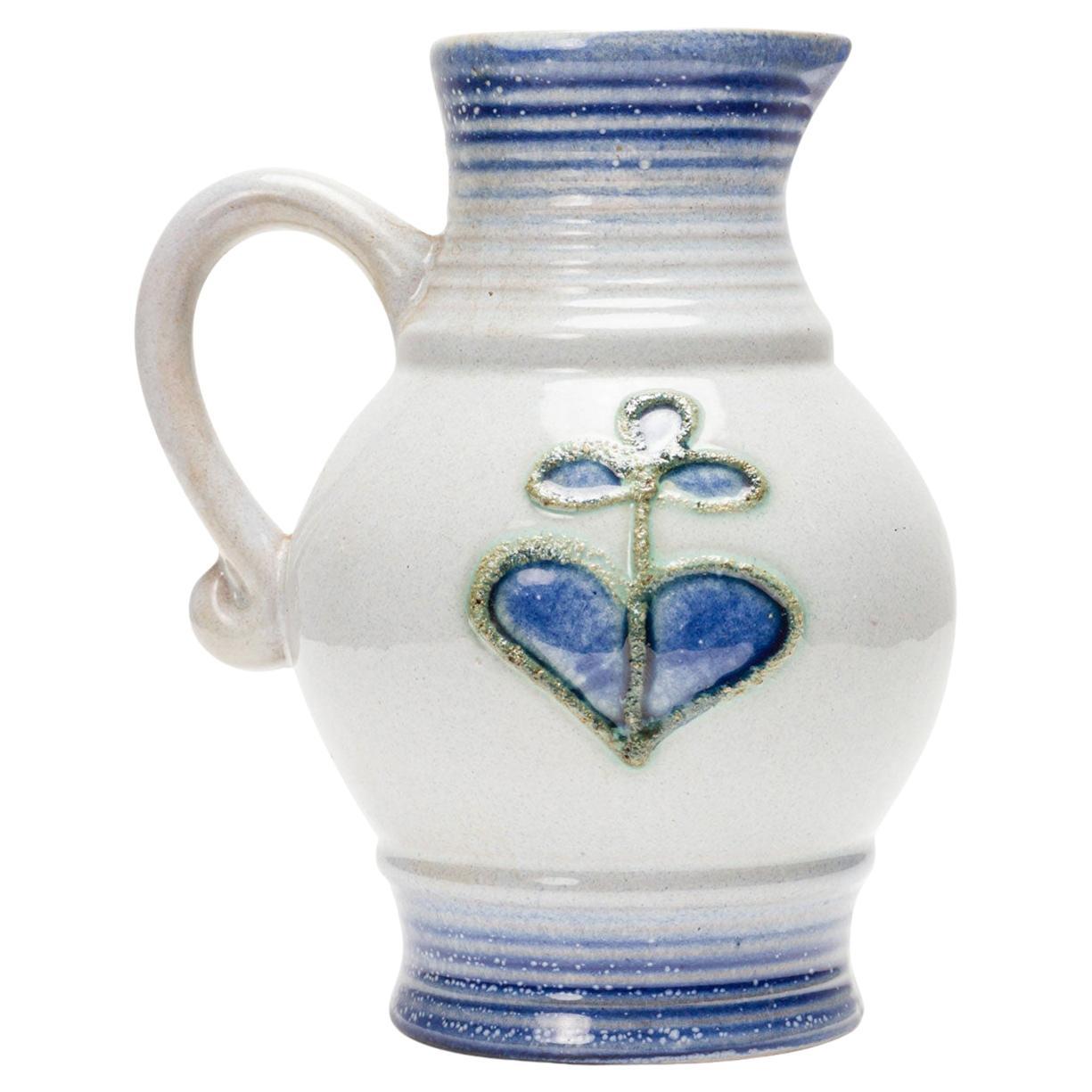 East German Mid-Century Ceramic Pitcher by Strehla Keramik For Sale