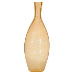 Murano Art Glass Bud Vase by A. Pittalis, Orange Swirl, 20th Century