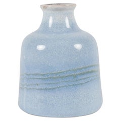 Strehla Keramik East German Mid-Century Blue Speckle Glazed Ceramic Bud Vase
