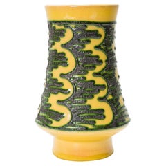 Mid-Century Modern Green and Gold Vase by A. Pittalis, Germany