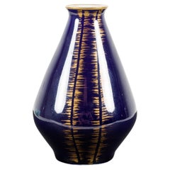 Mid-Century Ceramic Bud Vase by Graf von Henneberg, Cobalt Blue Glaze