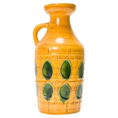 Mid-Century Modern Ceramic Pitcher by A. Pittalis, Yellow Glaze