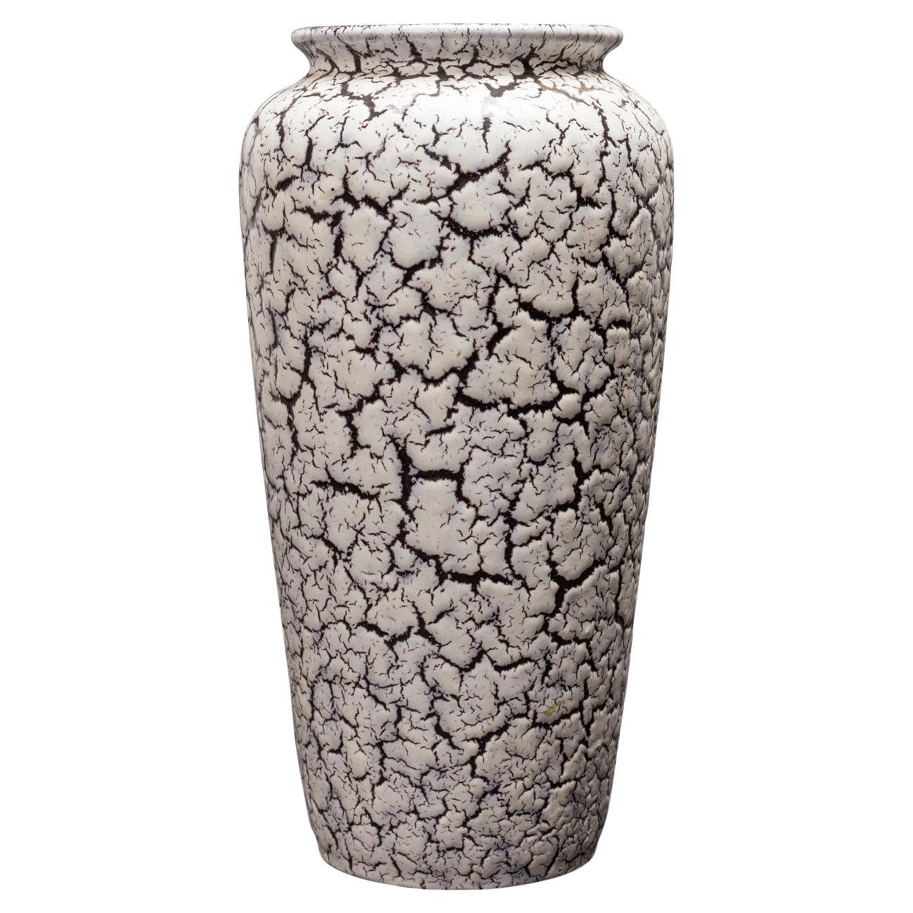 Mid-Century German Ceramic Vase by Jasba, Urn-Form, Crackle Glaze