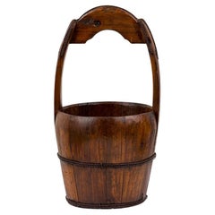 Early 20th Century American Country Wooden Barrel Umbrella Stand