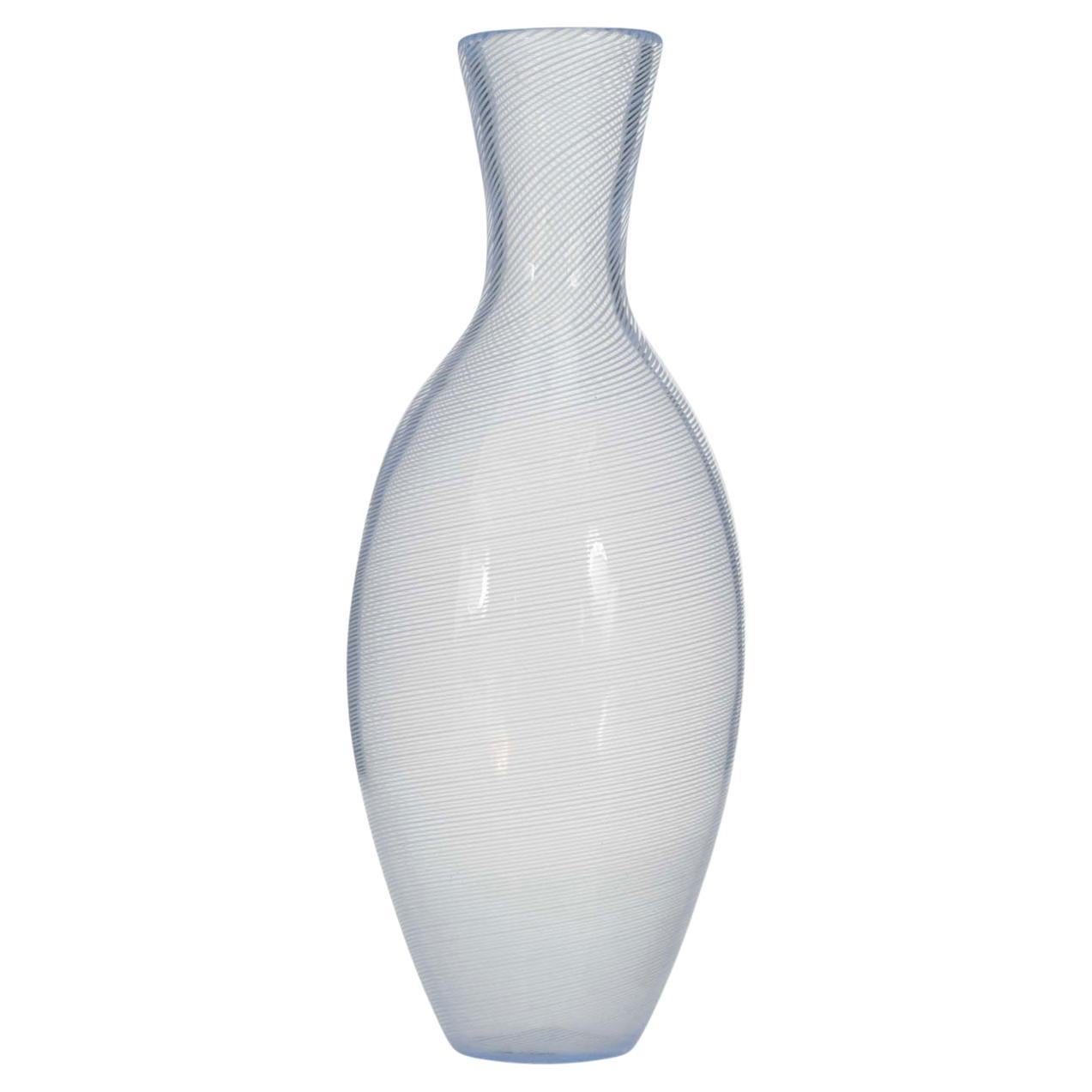 Murano Style Lavender Swirl Art Glass Bud Vase, Modern Design, 2006 For Sale