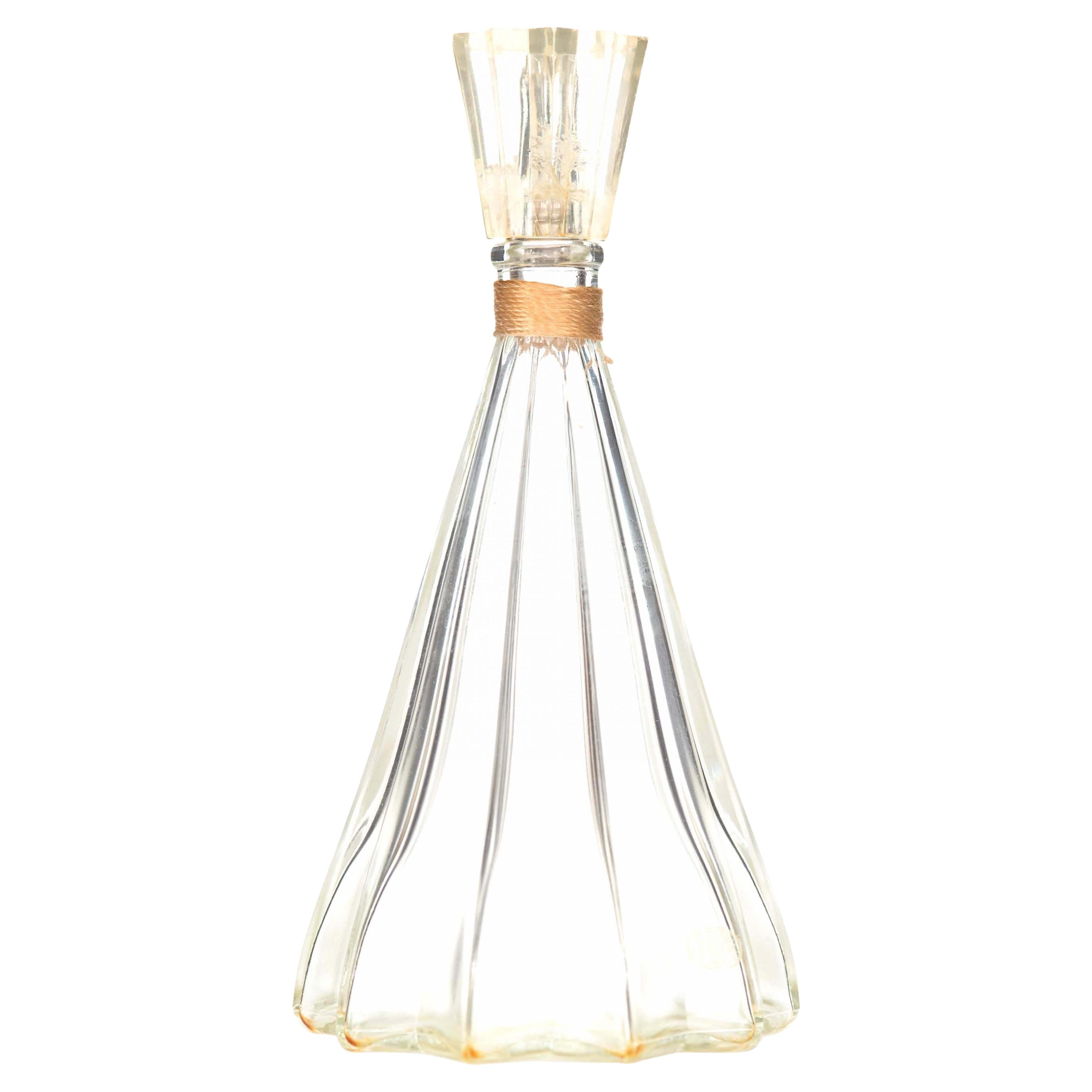 Französischer Parfümflakon aus geripptem Glas im Art-Déco-Stil von D'Orsay, 20. Jahrhundert im Angebot