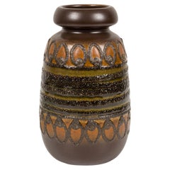 Mid-Century Modern Ceramic Vase by A. Pittalis, Black Design, Germany
