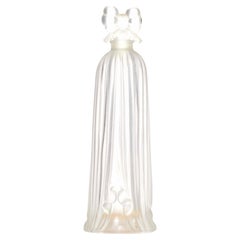 French Art Deco Frosted Glass Perfume Bottle by Lucien Lelong