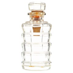 Fiaschetta da profumo in vetro Art Déco francese firmata Gabilla, design ottagonale