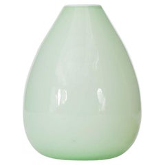 Mid-Century Mint Green Glass Bud Vase, Scandinavian Modern Design